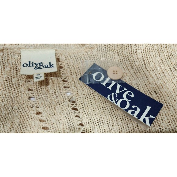 NWT Lulus Olive & Oak Warmest Wishes Knit Cardigan Sweater Beige Oversized Sz XS - Picture 5 of 8